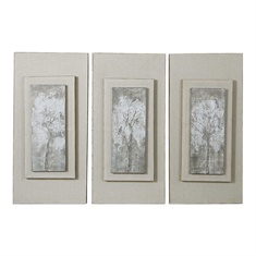Triptych Trees Hand Painted Art Set/3