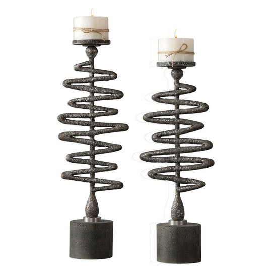 Uttermost Zigzag Candleholders S/2