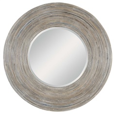 Vortex White Washed Round Mirror