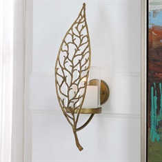 Woodland Treasure Gold Candle Sconce